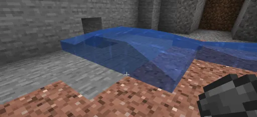 A picture of some potentially buggy minecraft water.