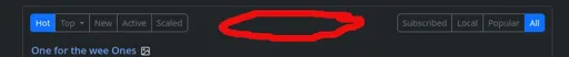 Screen capture of part of piefed web view with red markup showing where I'd like buttons placed in the whitespace between existing buttons.